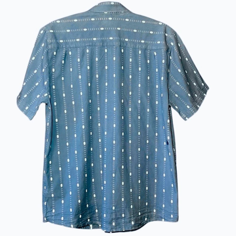 Volcom Modern Fit Cotton Short Sleeve in Blue/White Men’s L - Picture 4 of 8